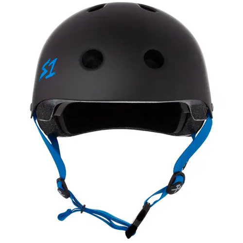 S1 Lifer Helmet Black Cyan Straps 3
