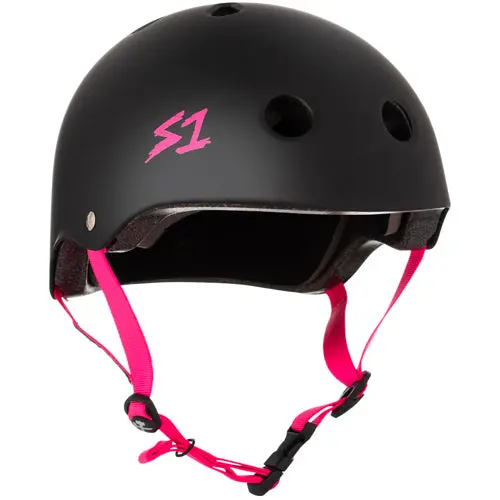 S1 Lifer Helmet Matte Black Pink Straps 1