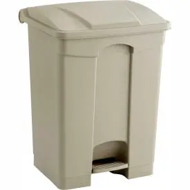Safco® Plastic Step-On Receptacle, 17 Gallon Beige - 9922Tn 1