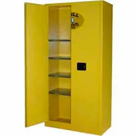 Securall® 36X18x72 Flammable Spill Containment Cabinet Yellow 1