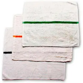 Striped Bar Towel, 16X19, White W/Blue Stripe - Pack Of 12 1