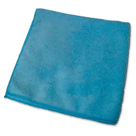 Genuine Joe Microfiber Cloth, Gen. Purpose, Lint Free, 16" X 16", Blue, 12/Bag - Gjo39506 1