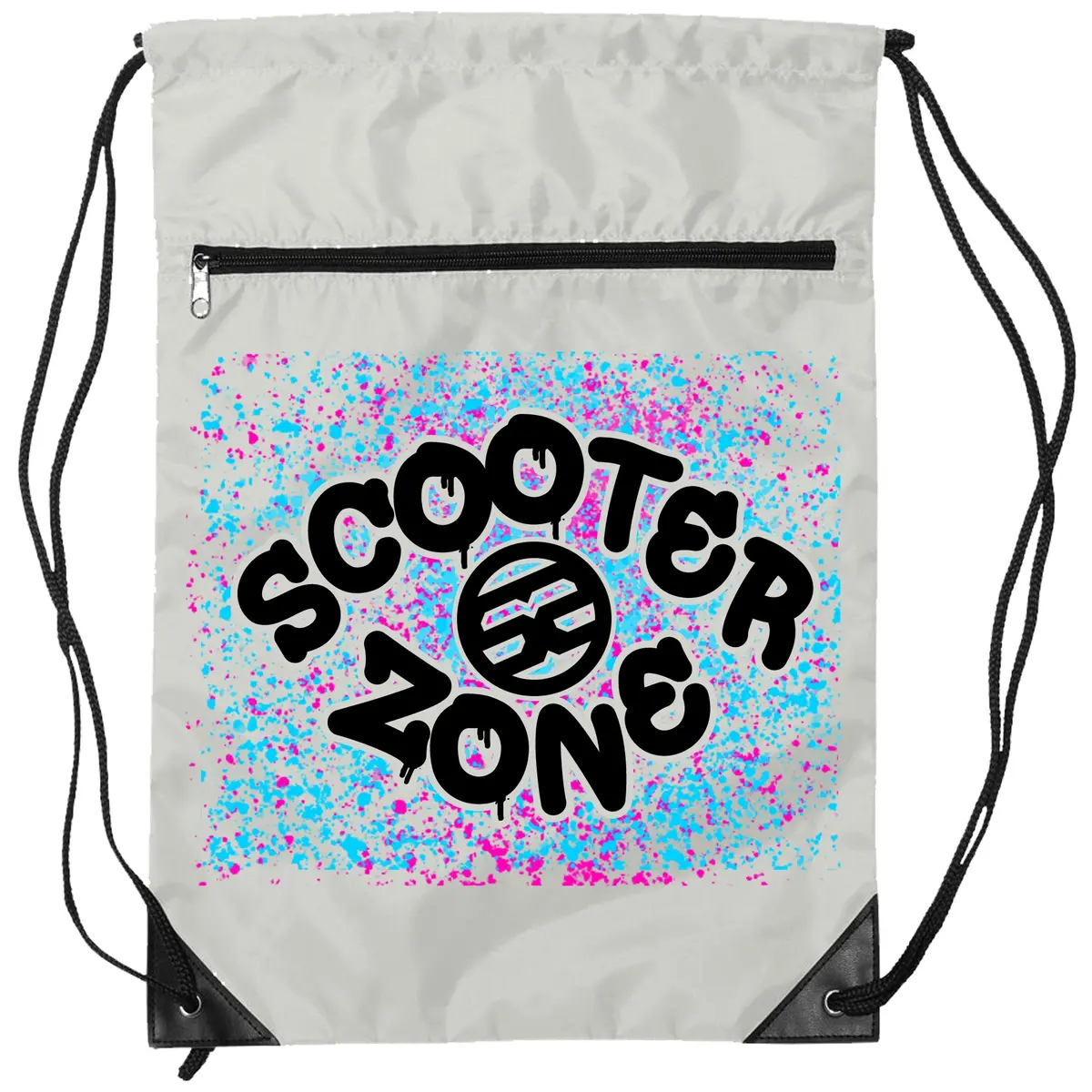 Scooter Zone Paint Splatter Drawstring Bag 1