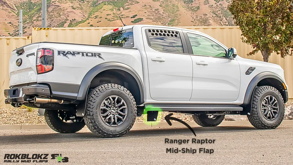 Ford Ranger Raptor 2024+ Mid-Ship Mud Flaps 1