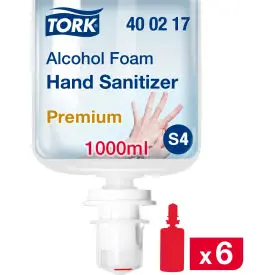 Tork® Premium Alcohol Foam Hand Sanitizer, 1 Liter, Unscented, 6 Bottles/Case 1