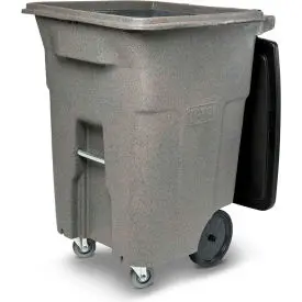 Toter Heavy Duty Two-Wheel Trash Cart W/Casters, 96 Gallon Graystone - Acc96-01Gst 1