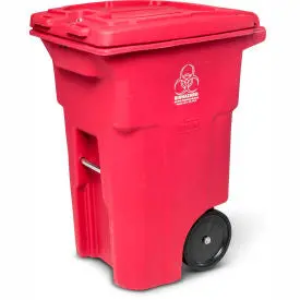 Toter 2-Wheel Medical Waste Cart, 64 Gallon Red - Rmn64-00Red 1