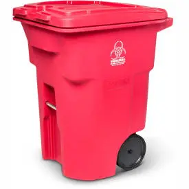 Toter 2-Wheel Medical Waste Cart, 96 Gallon Red - Rmn96-00Red 1