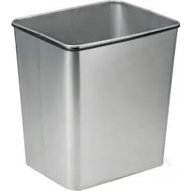 Transforming Technologies 28 Quart Stainless Steel Clean Room Waste Basket - Wbas28met 1