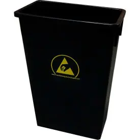 Transforming Technologies 22 Gallon Anti-Static Waste Basket , Black - Wbas90 1