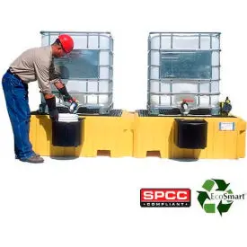 Ultratech Ultra-Twin Ibc Spill Pallet® 1143 - No Drain - With 2 Bucket Shelves 1