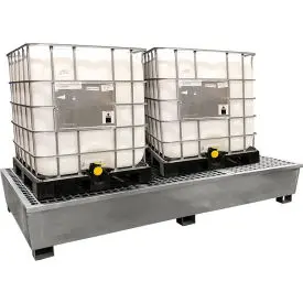 Ultratech Ultra-Steel Twin Ibc Spill Pallet, Silver, Silver 1