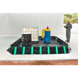 Ultratech Ultra-Containment Berm, Compact Model, 10' X 10' X 1', 24 Mil Pvc, Black 1