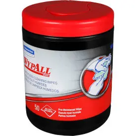 Wypall® Heavy-Duty Waterless Cleaning Wipes, 12" X 9-1/2", 50 Wipes/Can, 8 Cans/Case - 58310 1