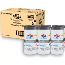 Clorox® Healthcare® Versasure Cleaner Disinfectant Wipes, 1-Ply, White, 150/Can, 6 Can/Ct 1