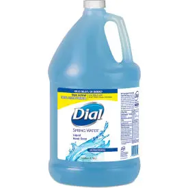Dial® Antimicrobial Liquid Hand Soap, Spring Water Scent, 1 Gallon Bottle, 4/Case 1