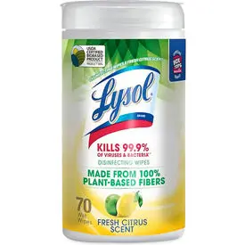 Lysol® Disinfecting Wipes Ii, Fresh Citrus, 70 Wipes/Canister, 6 Canisters/Carton 1