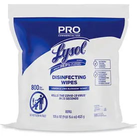 Lysol® Disinfecting Wipes Bucket, Lemon & Lime Blossom, 800 Wipes/Bag, 2 Refill Bags/Carton 1