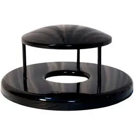 Ultraplay Coated Steel Rain Bonnet Lid For 32 Gallon Trash Can, Black 1
