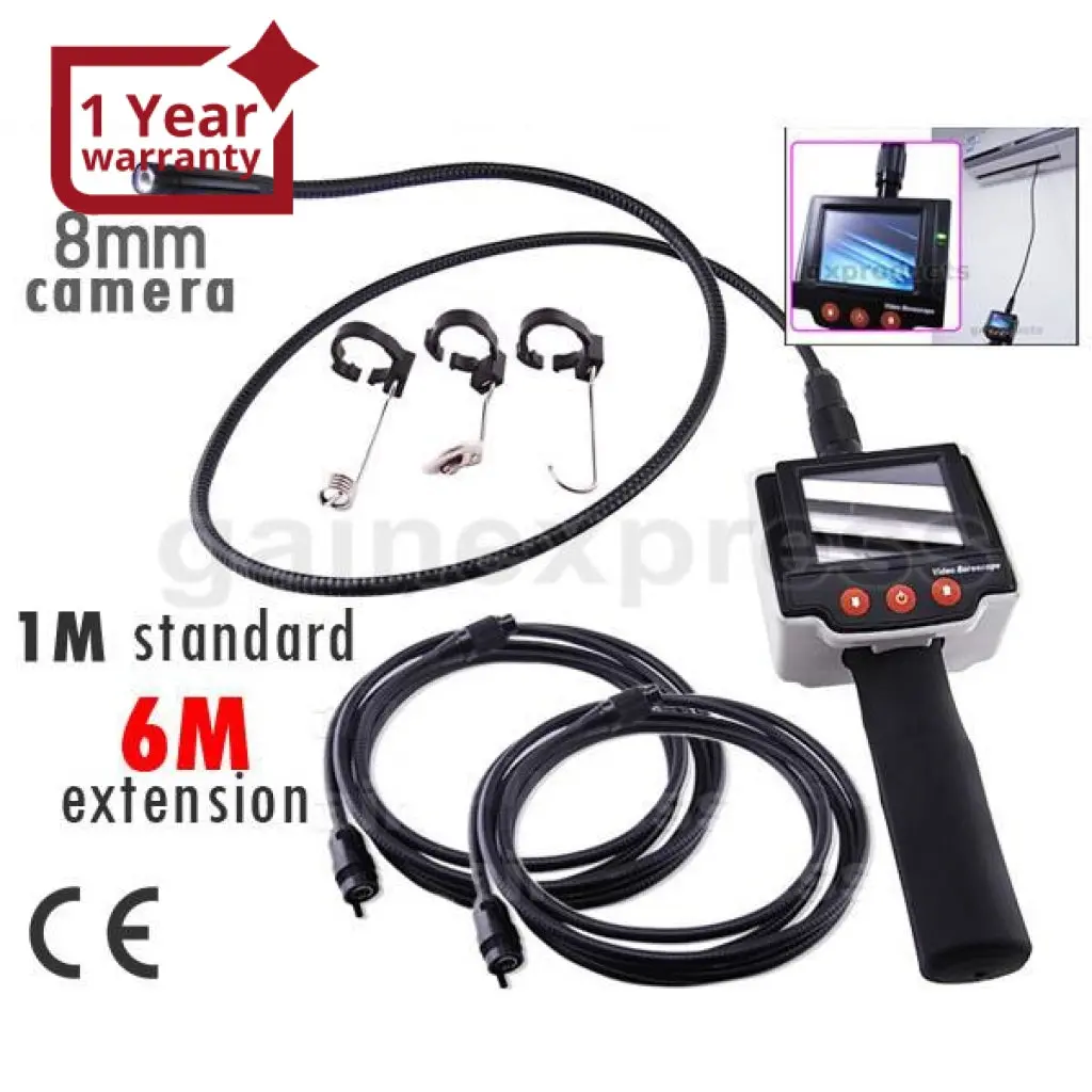Vid-4_7M  2.4" Lcd Pipe Car Inspection Borescope Video Camera + 7M Cable 1