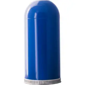 Witt Steel Round Dome Top Trash Can, 15 Gallon, Blue 1