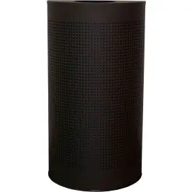 Witt Celestial Series Steel Half Round Trash Can W/Liner, 12 Gallon, Black 1