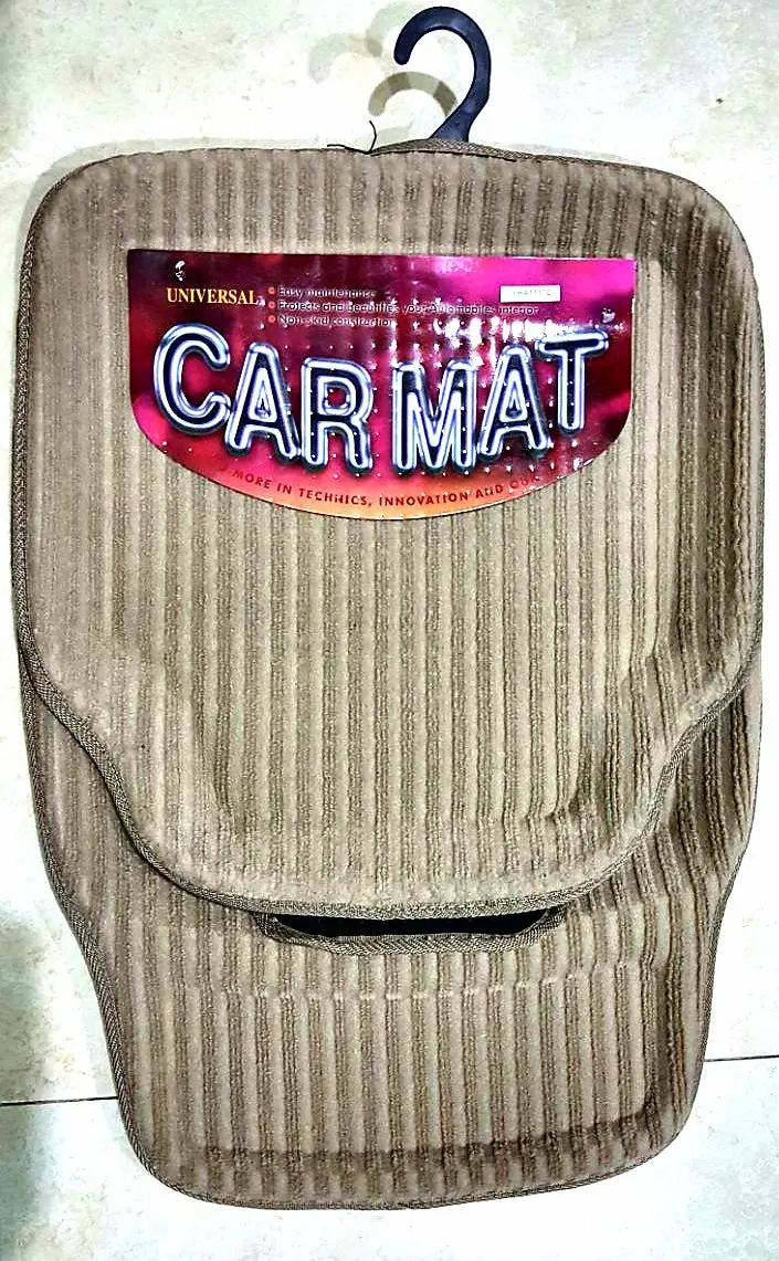 Universal 3D Carpet Mats Brown Stripes 1