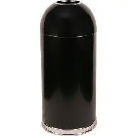 Witt Standard Steel Round Trash Can W/Dome Top, 15 Gallon, Black 1