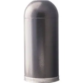 Witt Monarch Steel Round Trash Can W/Dome Top, 15 Gallon, Silver Vein 1