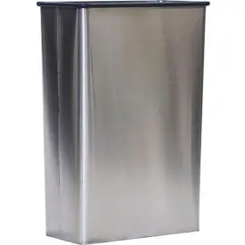 Witt Stainless Steel Wall Hugger Wastebasket Without Plastic Swing Top 22 Gallon, 70Ss 1