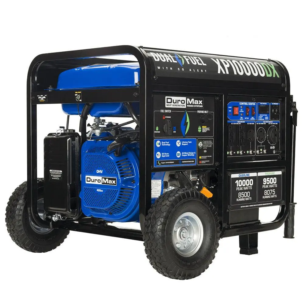 10,000 Watt Dual Fuel Portable Generator W/ Co Alert 1