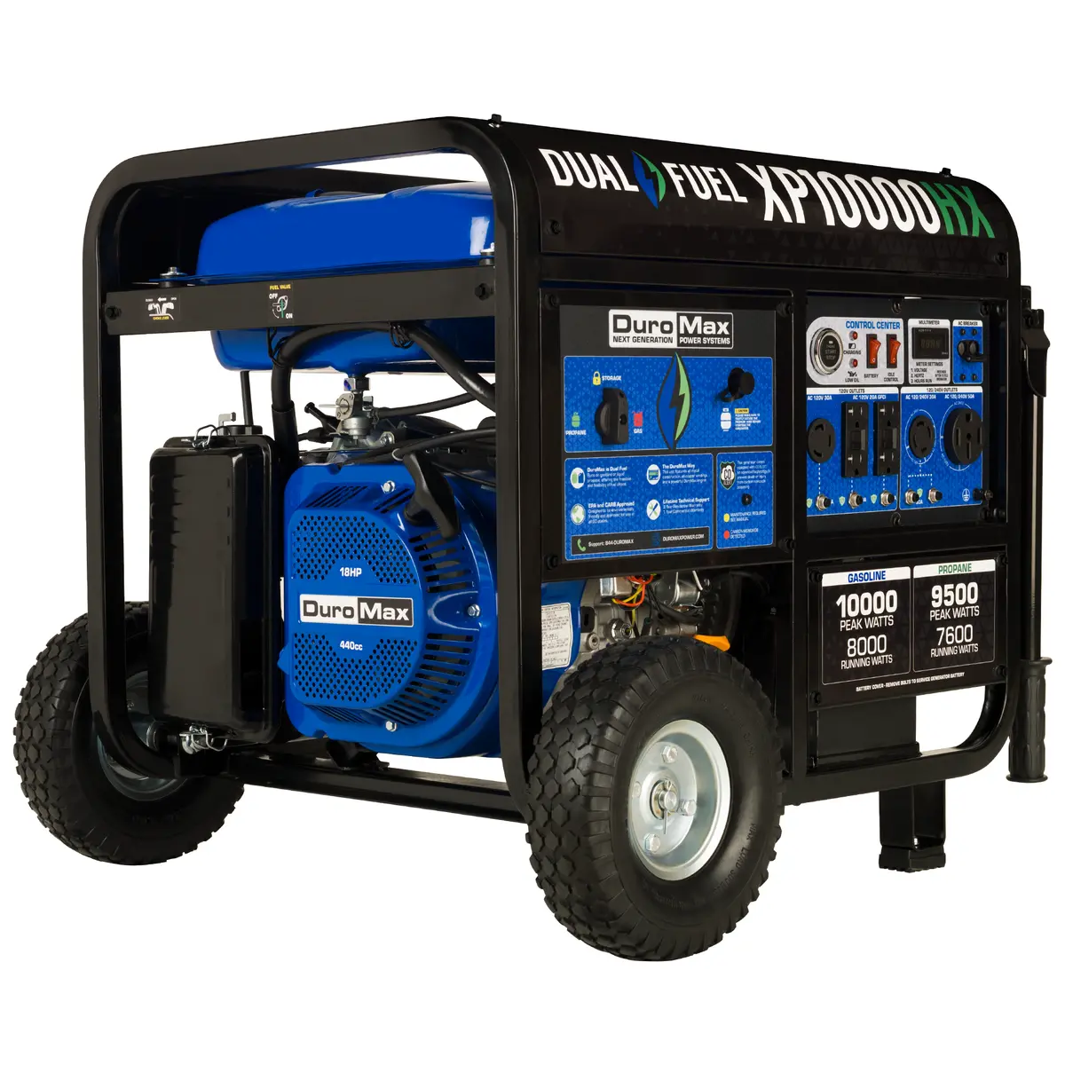 10,000 Watt Dual Fuel Portable Hx Generator W/ Co Alert 1