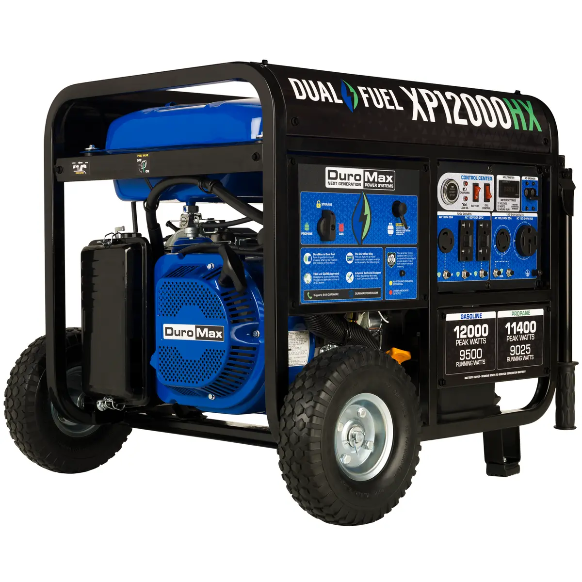 12,000 Watt Dual Fuel Portable Hx Generator W/ Co Alert 1