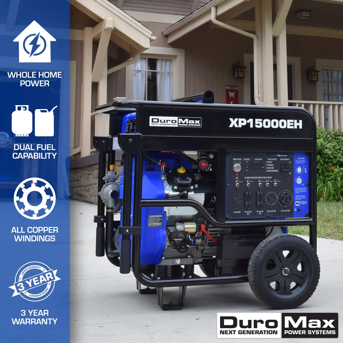 15,000 Watt Dual Fuel Portable Generator 2