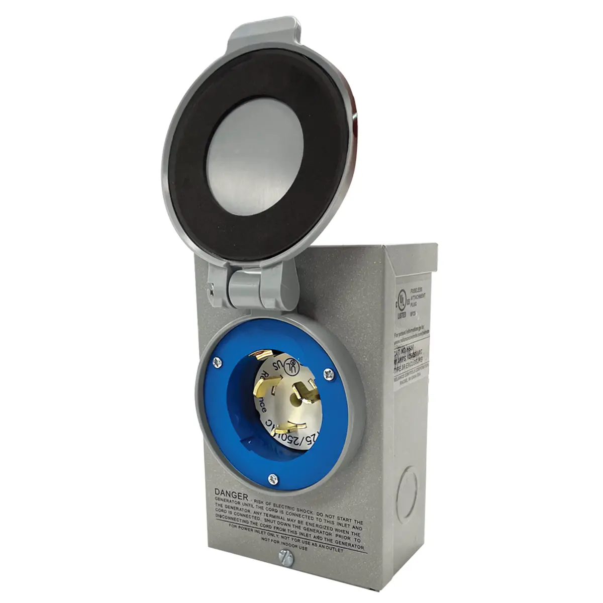 Xp50pb 50-Amp 12,500-Watt 120/240-Volt Metallic Power Inlet Box 1