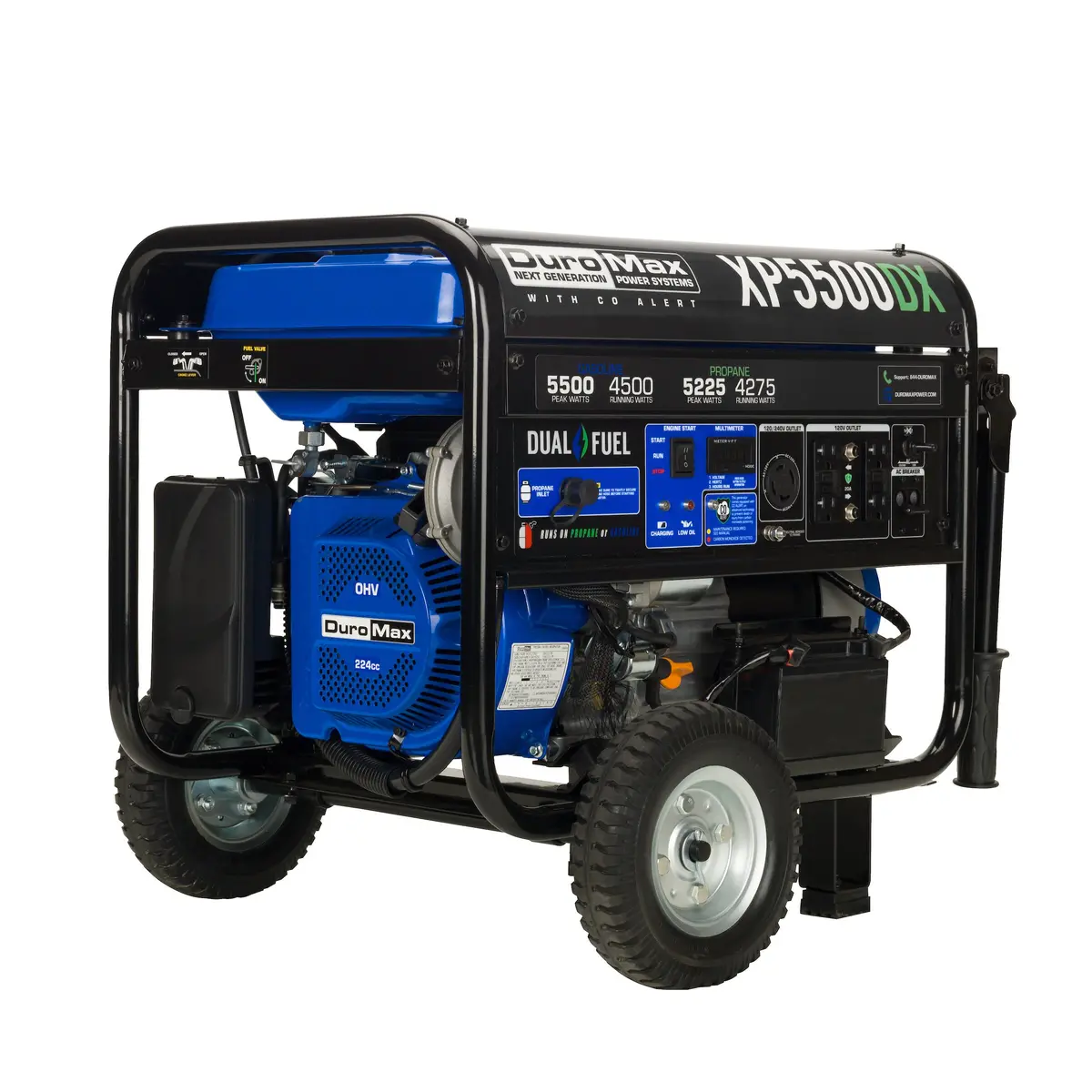 5,500 Watt Dual Fuel Portable Generator W/ Co Alert 1