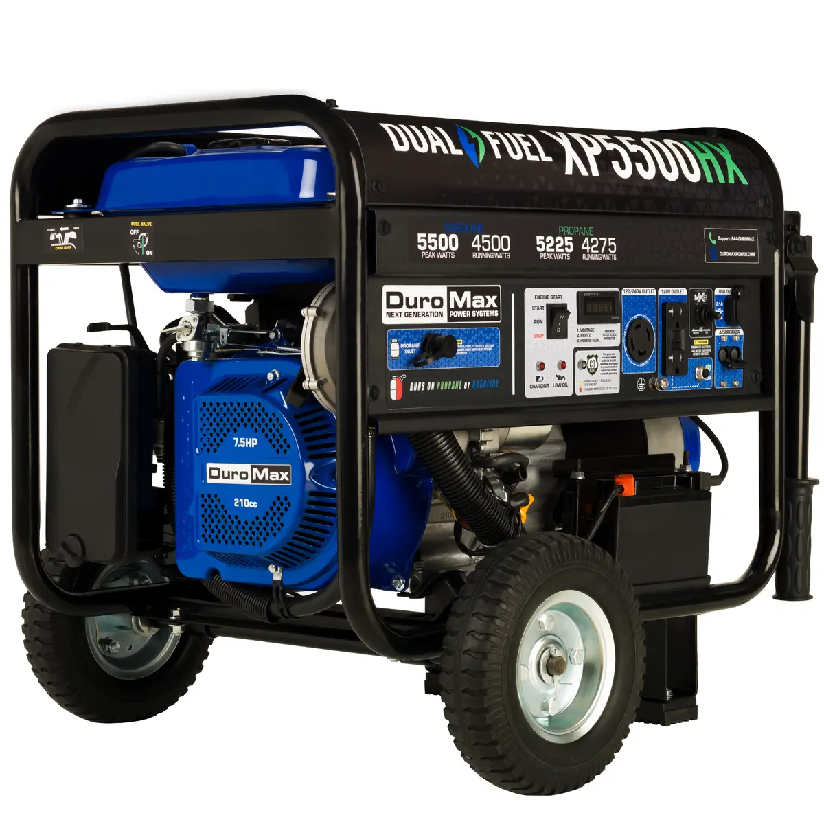 5,500 Watt Dual Fuel Portable Hx Generator W/ Co Alert 1