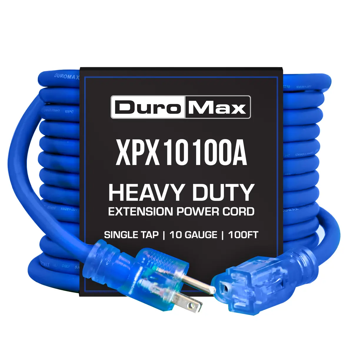 Duromax Xpx10100a Heavy Duty Sjeoow 100-Foot 10 Gauge Blue Single Tap Extension Power Cord 1