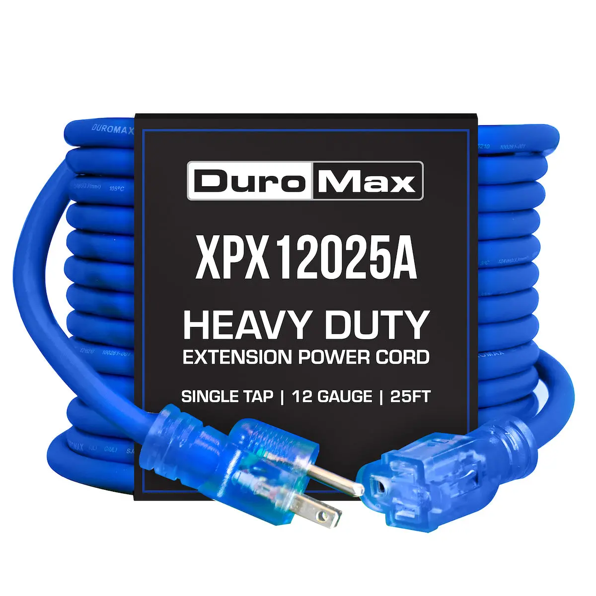 Duromax Xpx12025a Heavy Duty Sjeoow 25-Foot 12 Gauge Blue Single Tap Extension Power Cord 1