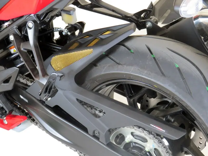 Suzuki Gsx-S750  2017-2023 Gloss Black & Silver Mesh Rear Hugger By Powerbronze 1
