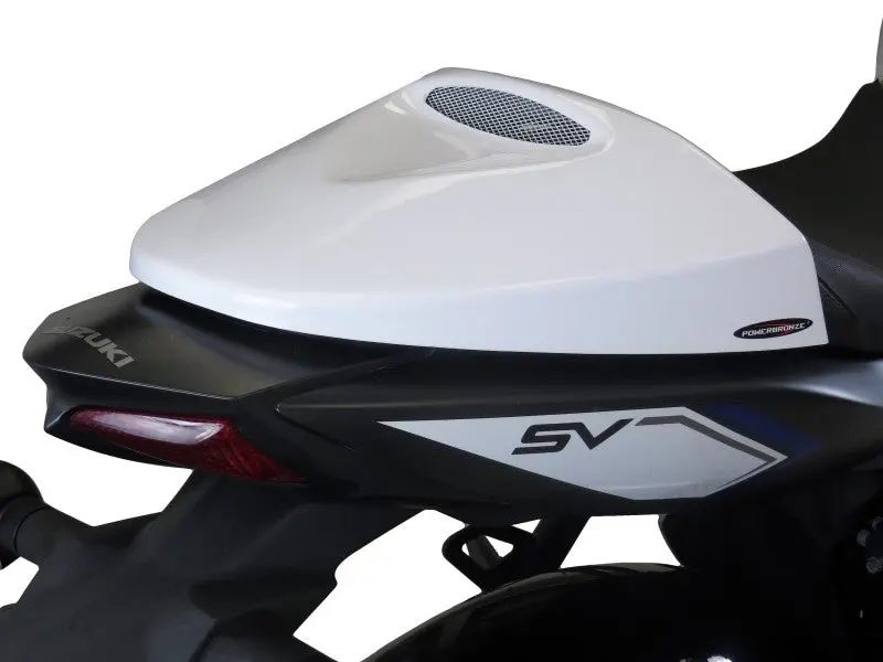 Suzuki Sv650  16-2024  White & Silver Mesh Seat Cowl Seat Hump Powerbronze 1