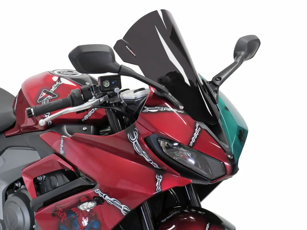 Triumph Daytona 660  24-2025  Airflow Dark Tint Double Bubble Screen Powerbronze. 1