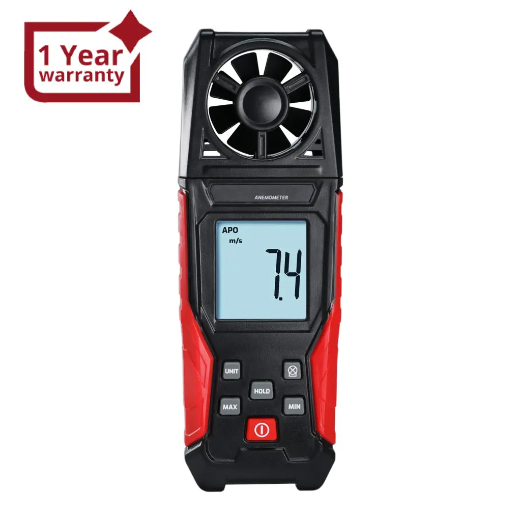 Ane-486 Digital Air Velocity Meter High Precision Anemometer 0.3~30.0M/S, Km/H, Ft/M, Mile/H, Knots Units With Air Temperature Measurement 1