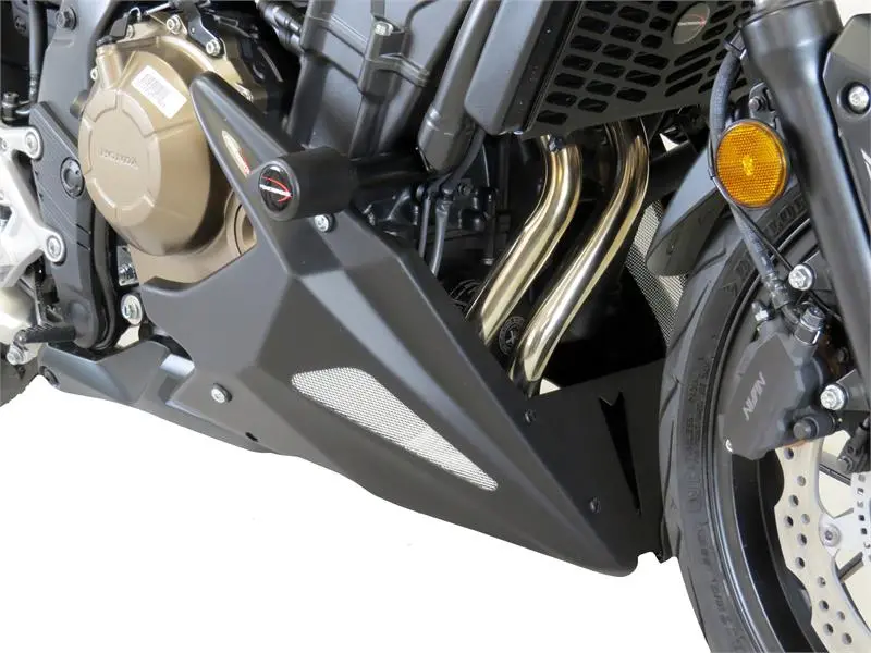 Fits Honda Cb500x  16-2025  Gloss Black & Silver Mesh  Belly Pan  By Powerbronze 1