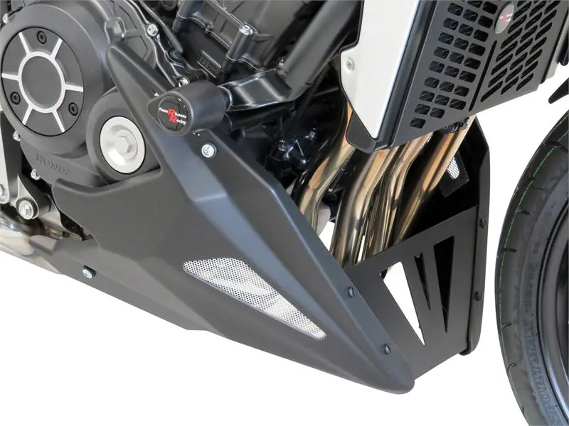 Fits Honda Cb1000r   2018-2024  Belly Pan   Black With Silver  Mesh By Powerbronze 1