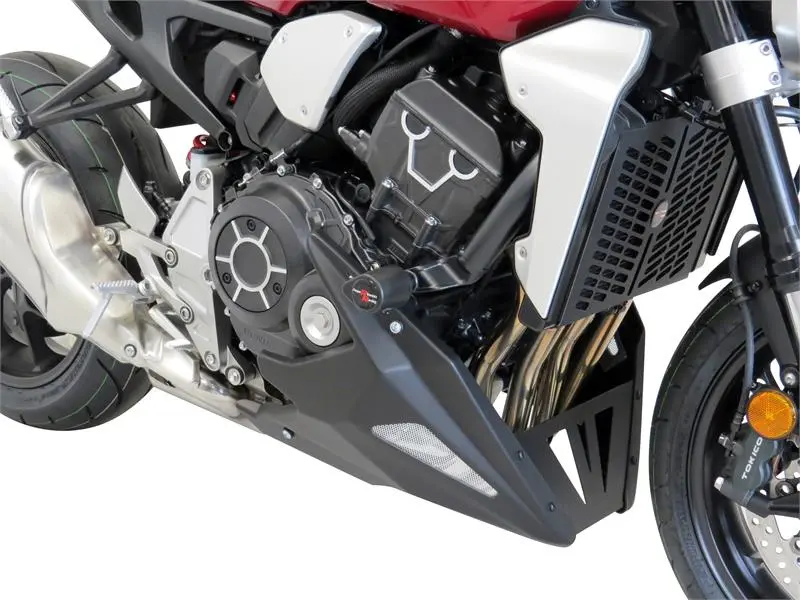 Fits Honda Cb1000r 2018-2024 Belly Pan Black With Silver Mesh By Powerbronze 2