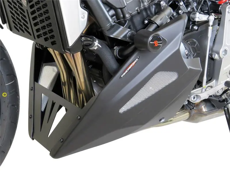 Fits Honda Cb1000r   2018-2024  Belly Pan  Carbon Look With Silver  Mesh By Powerbronze 1