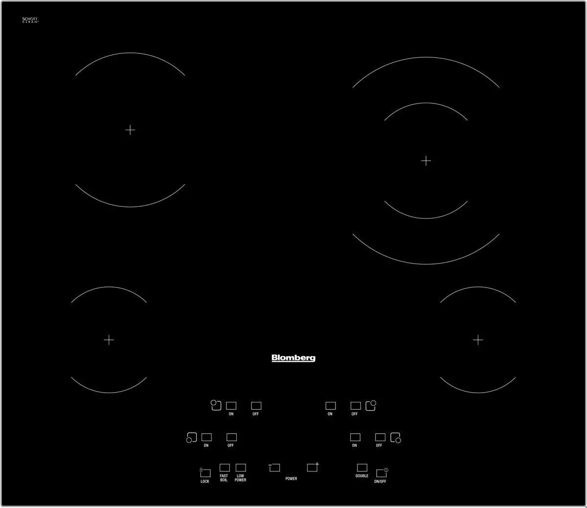 24" Built-In Electric Cooktop, Front Controls 1