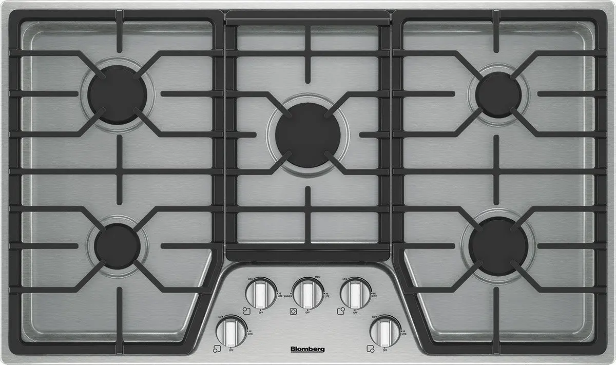 36" 5 Burner Built-In Gas Cooktop, Front Controls 1