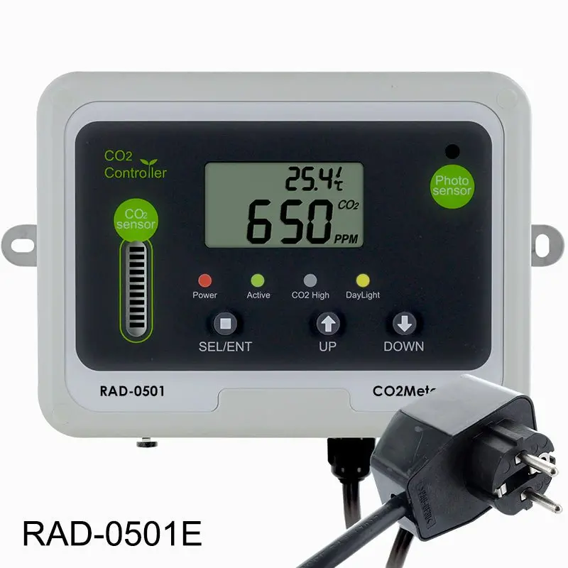 Day Night Co2 Monitor & Controller For Greenhouses - European Model 1